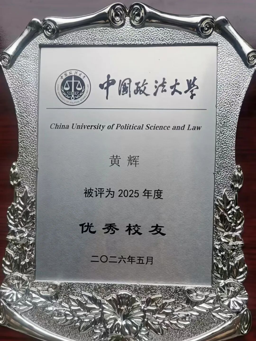 优秀校友奖牌